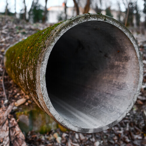closeup of an open pipe