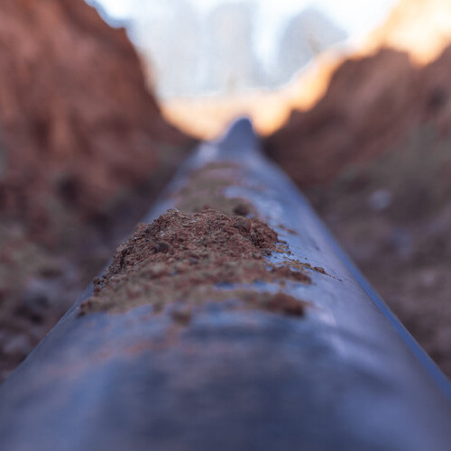 water lines laying in the ground